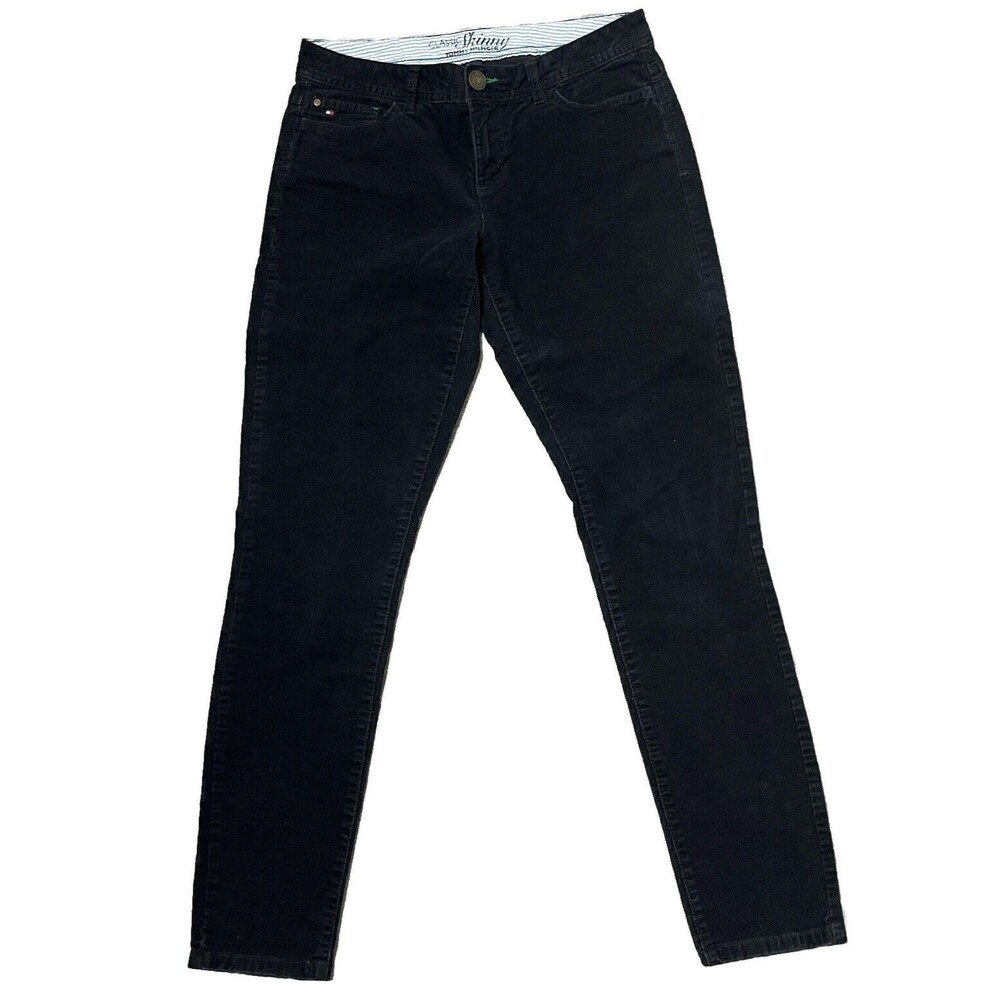 Tommy Hilfiger Pants Corduroy Classic Skinny Black Cords Women 4 Casual Preppy